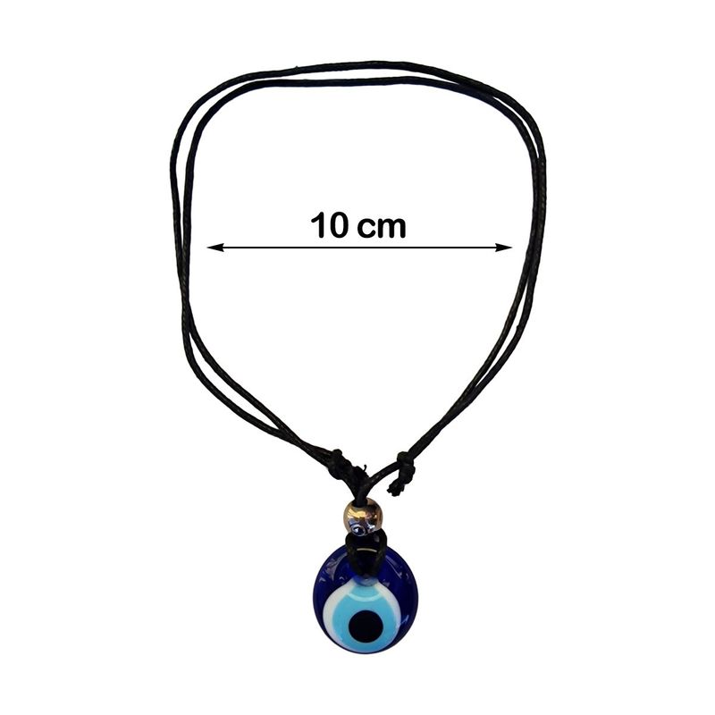 Fashion, accesorii si bijuterii - Femei - Bijuterii femei - Coliere femei - Colier reglabil cu snur si pandativ oriental cu ochi, model CO11BZR, Ø10/Ø20 cm,10 gr, EHA - Infinity.ro