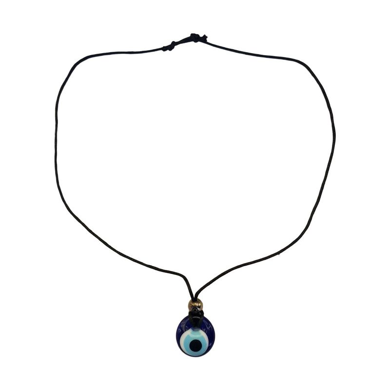 Fashion, accesorii si bijuterii - Femei - Bijuterii femei - Coliere femei - Colier reglabil cu snur si pandativ oriental cu ochi, model CO11BZR, Ø10/Ø20 cm,10 gr, EHA - Infinity.ro