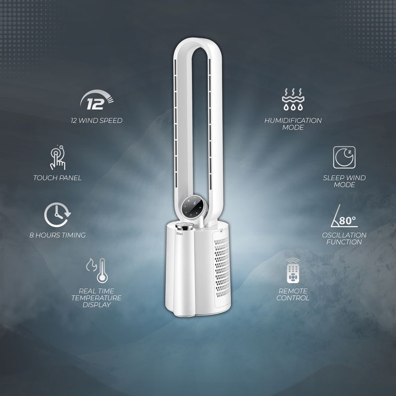 Electronice si Electrocasnice - Climatizare si sisteme de incalzire - Aparate racire aer - Ventilatoare - Ventilator Zilan ZLN1117 fara palete, Timer, Oscilatie, 3 trepte de viteza, 3 moduri presetate, 40 W - Infinity.ro