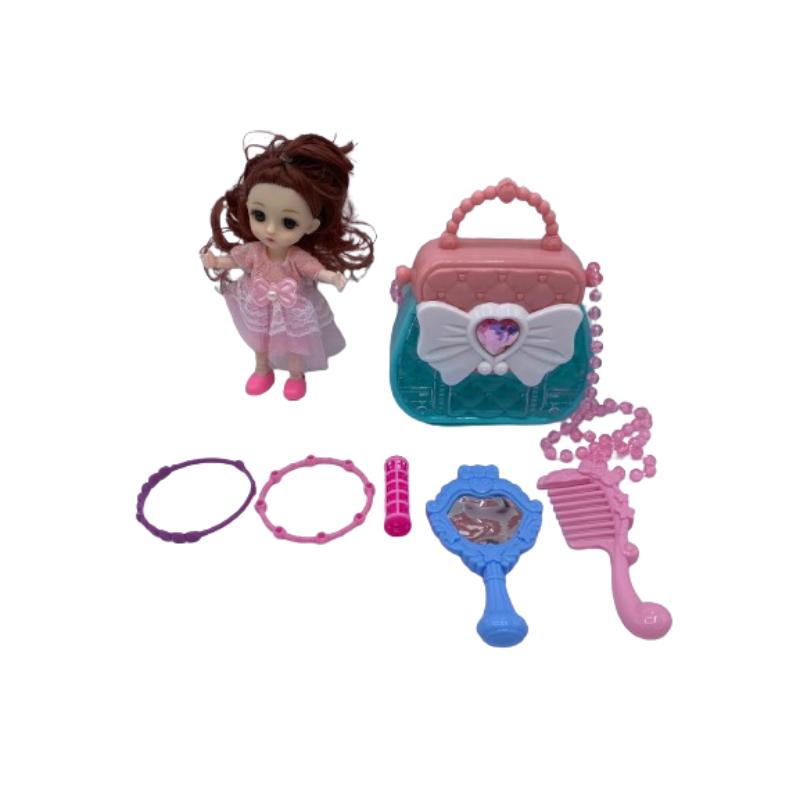 Jucarii, Copii si Bebe - Jucarii si jocuri - Papusi si accesorii - Papusi - Papusa si set Makeup, gentuta cu accesorii, oglinda, pieptan, bigudiu, bratari, 3 ani + - Infinity.ro