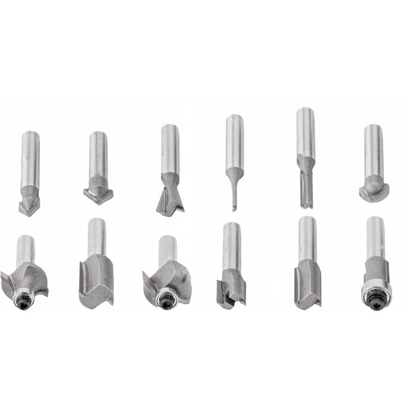 Casa si Gradina - Constructii - Scule de mana si unelte - Seturi scule - Set de 12 freze pentru lemn diferite profile cu prindere de 8mm - Infinity.ro