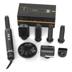 Ingrijire personala si Cosmetice - Aparate & accesorii ingrijire personala - Hair styling - Uscatoare de par - Uscator de par Profesional 7 in 1 ATOMKIT, 1400 W, Set Wrap Air Styler 110000 RPM, Negru cu diamante - Infinity.ro