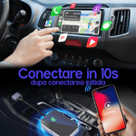Auto si Moto - Electronice auto - Multimedia auto - Adaptor auto Wireless ATOMKIT, Android 11 si Modul Apple Carplay,2 in 1,Procesor AI, Conectare Automata, WiFi 5Ghz,Negru - Infinity.ro
