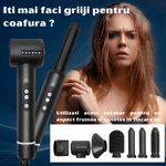 Ingrijire personala si Cosmetice - Aparate & accesorii ingrijire personala - Hair styling - Uscatoare de par - Uscator de par Profesional 7 in 1 ATOMKIT, 1400 W, Set Wrap Air Styler 110000 RPM, Negru cu diamante - Infinity.ro