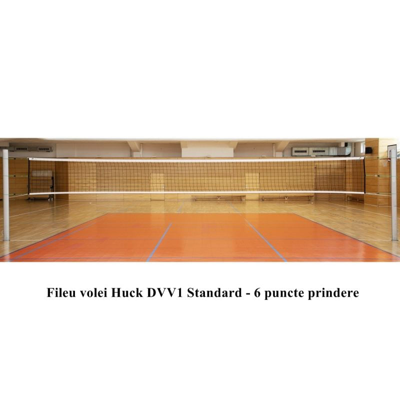 Sport si Outdoor - Sporturi de echipa - Accesorii si echipamente volei - Fileu volei Huck DVV1 pentru competitii, fir 3 mm, 6 puncte prindere - Infinity.ro