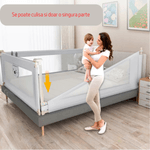 Casa si Gradina - Textile si covoare - Lenjerii de pat - Protectie saltea - Bariera protectie pat HappyKID culisanta XXL 200 cm Baby Bear, inaltime reglabila 68-98 cm - Infinity.ro