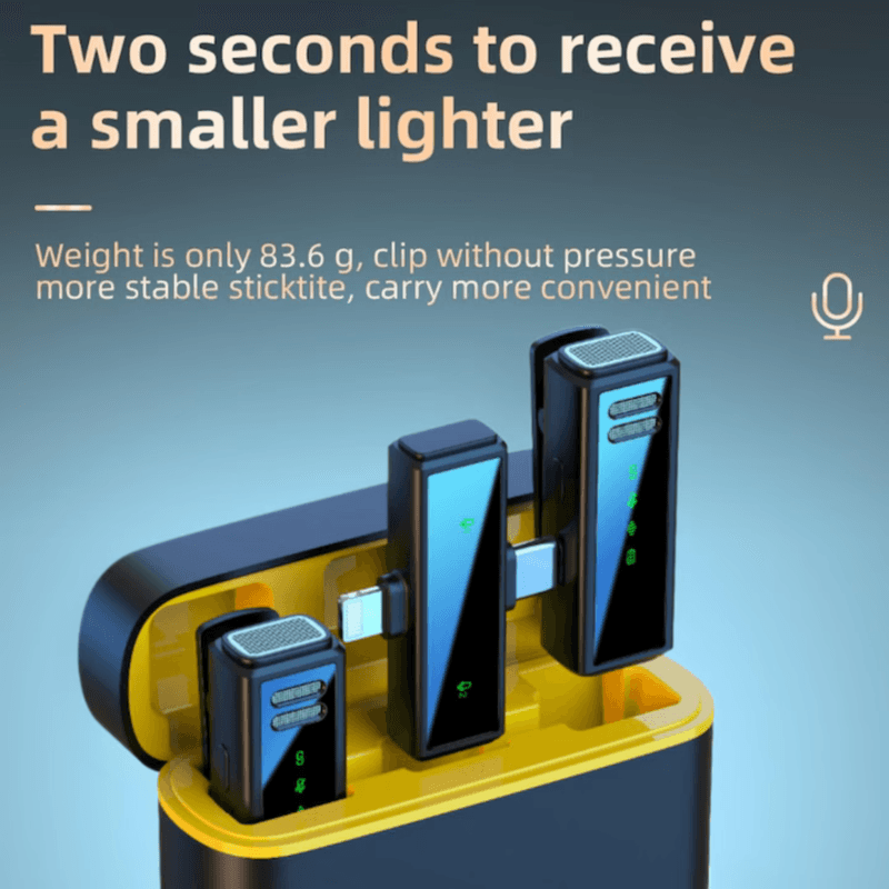 TV, Audio-Video si Foto - Accesorii TV si audio - Microfoane - Microfoane profesionale wireless 2 in1 RoHS® tip Lavaliera,Apple si Android, 48 h functionare pentru Vlogging,Tik Tok - Infinity.ro