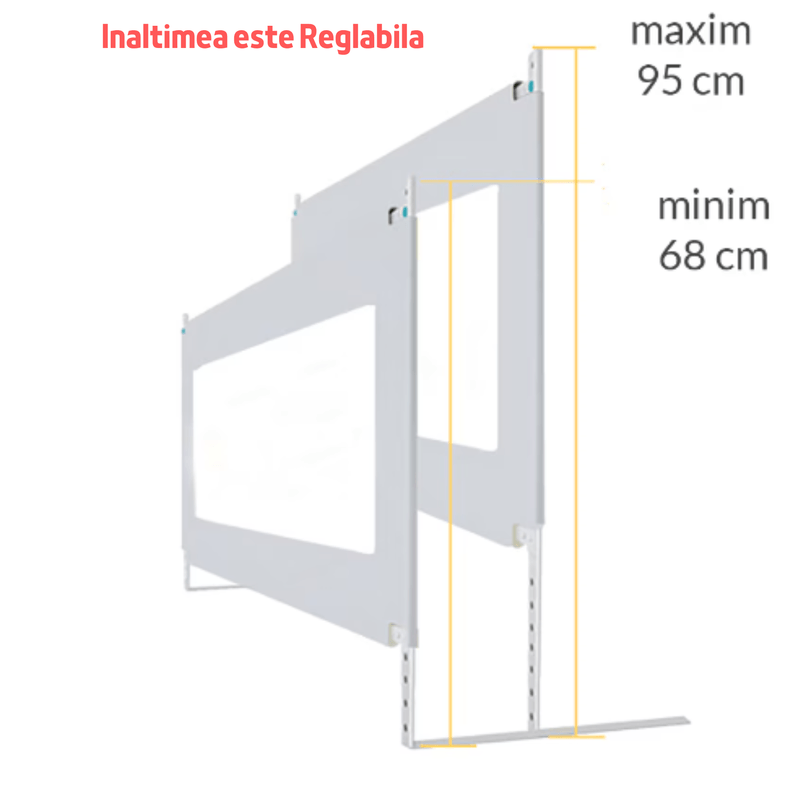 Casa si Gradina - Textile si covoare - Lenjerii de pat - Protectie saltea - Bariera protectie pat HappyKID culisanta XXL 200 cm Baby Bear, inaltime reglabila 68-98 cm - Infinity.ro