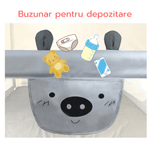 Casa si Gradina - Textile si covoare - Lenjerii de pat - Protectie saltea - Bariera protectie pat HappyKID culisanta XXL 200 cm Baby Bear, inaltime reglabila 68-98 cm - Infinity.ro