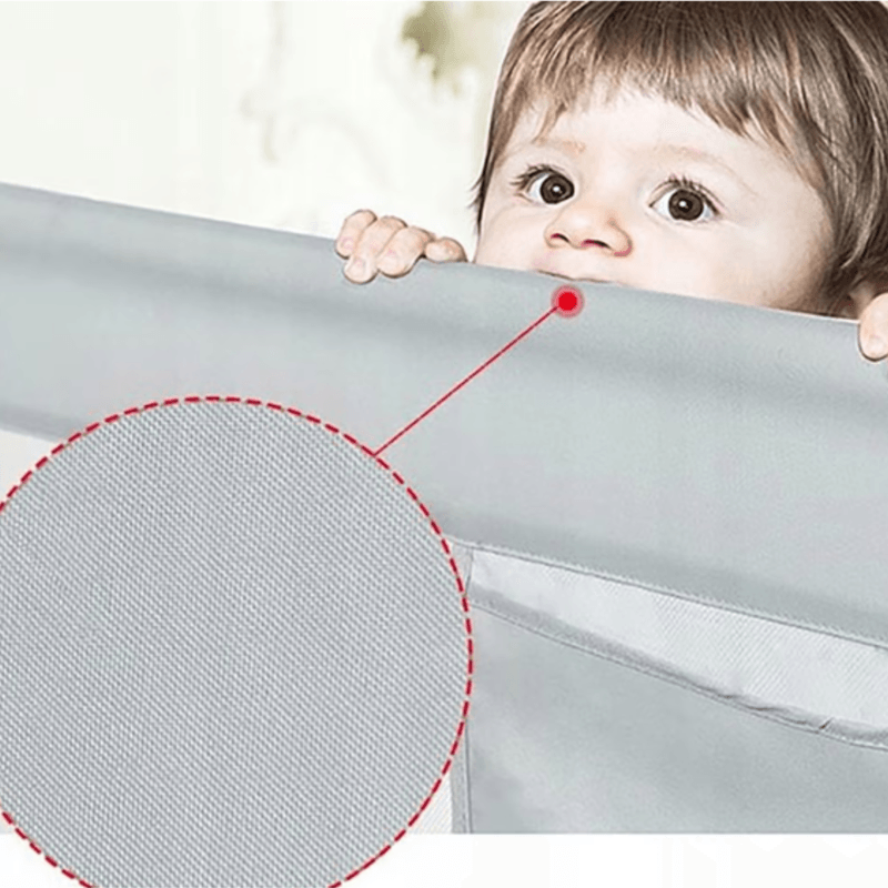 Casa si Gradina - Textile si covoare - Lenjerii de pat - Protectie saltea - Bariera protectie pat HappyKID culisanta XXL 200 cm Baby Bear, inaltime reglabila 68-98 cm - Infinity.ro