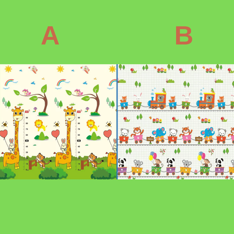 Jucarii, Copii si Bebe - Jucarii si jocuri - Jucarii bebelusi - Centre de activitati - Covoras de Joaca pentru Copii HappyK®,2 fete,pliabil,protectie impotriva loviturilor,200x180cm,grosime 1 cm,multicolor - Infinity.ro