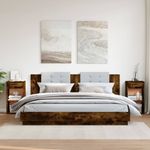 Casa si Gradina - Mobilier - Comode si corpuri - Noptiere - Noptiere, 2 buc., stejar fumuriu, 35x34x65 cm, lemn prelucrat - Infinity.ro