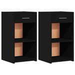 Casa si Gradina - Mobilier - Comode si corpuri - Noptiere - Noptiere, 2 buc., negru, 35x34x65 cm, lemn prelucrat - Infinity.ro