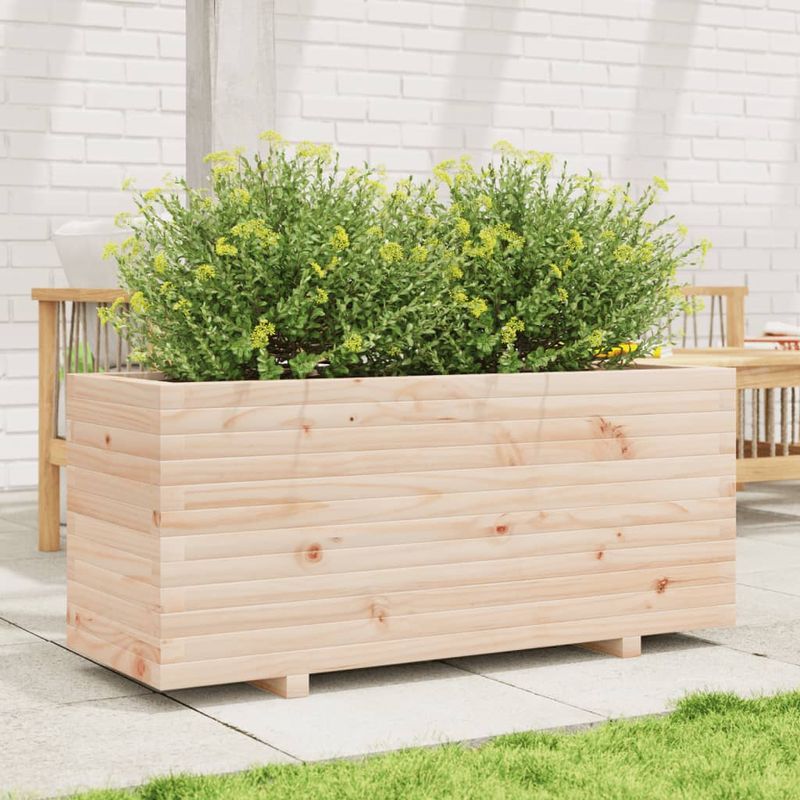 Casa si Gradina - Gradinarit si plante - Plante si ghivece - Ghivece si suporturi - Jardiniera de gradina, 110x40x49,5 cm, lemn masiv de pin - Infinity.ro