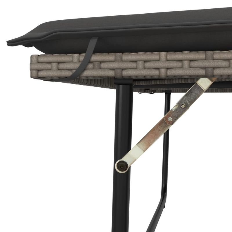 Casa si Gradina - Gradina si terasa - Mobilier exterior - Bancute de gradina - Banca de gradina cu perne si taburet, gri, poliratan - Infinity.ro