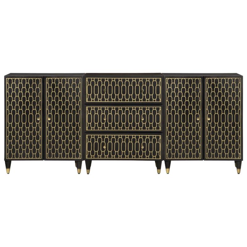 Casa si Gradina - Mobilier - Comode si corpuri - Comode - Dulapuri laterale, 3 buc., 60x33x75 cm, lemn masiv de mango - Infinity.ro