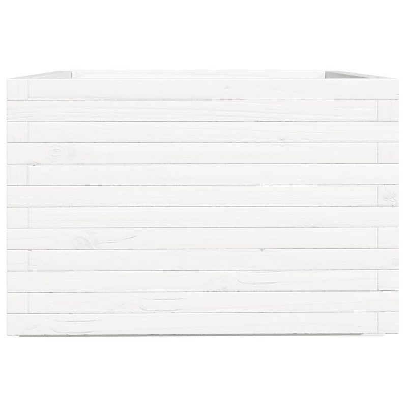 Casa si Gradina - Gradinarit si plante - Plante si ghivece - Ghivece si suporturi - Jardiniera de gradina, alb, 70x70x49,5 cm, lemn masiv de pin - Infinity.ro