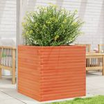 Casa si Gradina - Gradinarit si plante - Plante si ghivece - Ghivece si suporturi - Jardiniera gradina, maro ceruit, 70x70x68,5 cm, lemn masiv pin - Infinity.ro