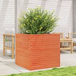 Casa si Gradina - Gradinarit si plante - Plante si ghivece - Ghivece si suporturi - Jardiniera gradina, maro ceruit, 70x70x68,5 cm, lemn masiv pin - Infinity.ro