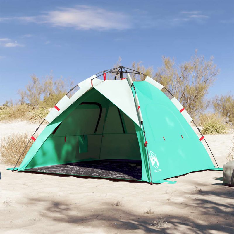 Sport si Outdoor - Camping - Corturi camping - Cort camping 3 persoane verde marin impermeabil setare rapida - Infinity.ro