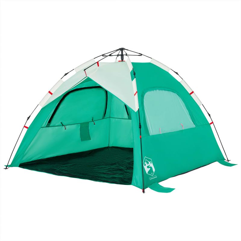 Sport si Outdoor - Camping - Corturi camping - Cort camping 3 persoane verde marin impermeabil setare rapida - Infinity.ro