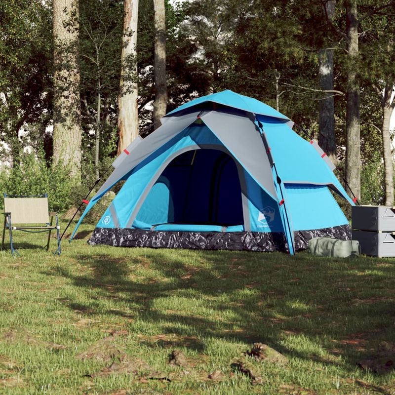 Sport si Outdoor - Camping - Corturi camping - Cort de camping cupola 5 persoane, setare rapida, albastru - Infinity.ro