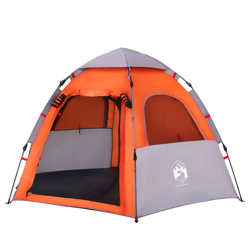 Sport si Outdoor - Camping - Corturi camping - Cort camping cabana 4 persoane gri/portocaliu setare rapida - Infinity.ro