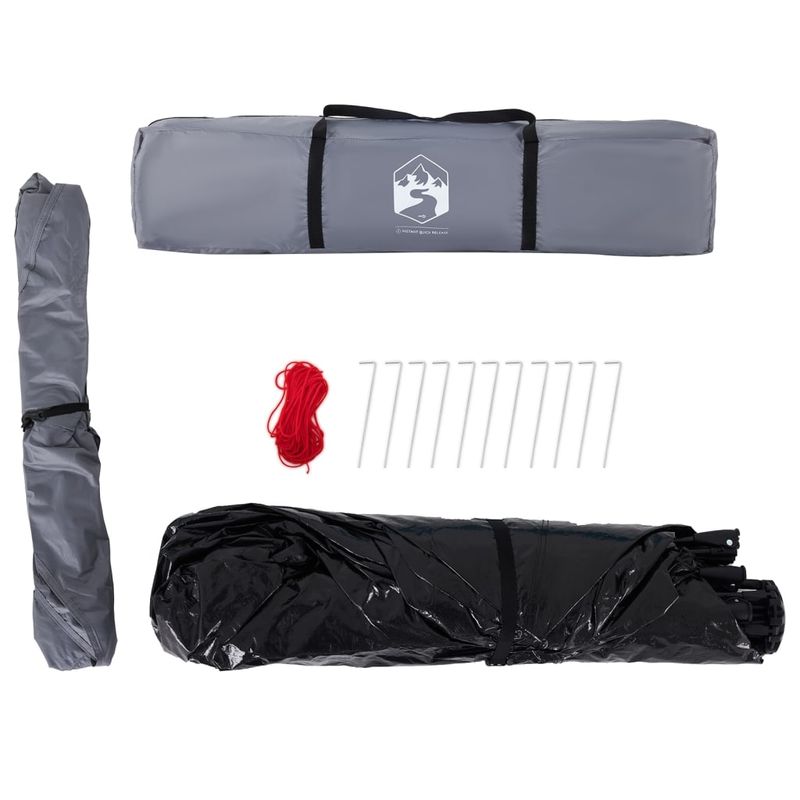 Sport si Outdoor - Camping - Corturi camping - Cort camping cabana 4 persoane gri/portocaliu setare rapida - Infinity.ro