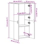Casa si Gradina - Constructii - Depozitare, transport si protectie - Rafturi, fisete si vestiare - Fiset, stejar maro, 60x32x115 cm, lemn prelucrat - Infinity.ro