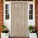 Casa si Gradina - Textile si covoare - Rulouri si jaluzele - Perdea pentru insecte, maro inchis si bej, 100x220 cm, chenille - Infinity.ro