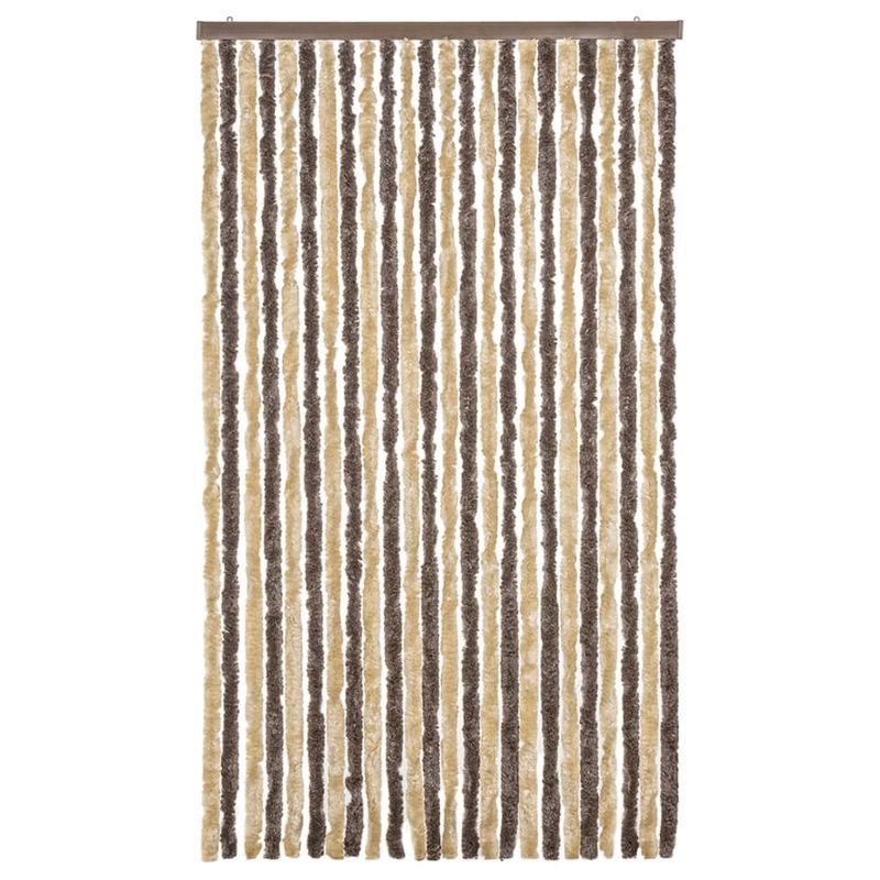 Casa si Gradina - Textile si covoare - Rulouri si jaluzele - Perdea pentru insecte, maro inchis si bej, 100x220 cm, chenille - Infinity.ro