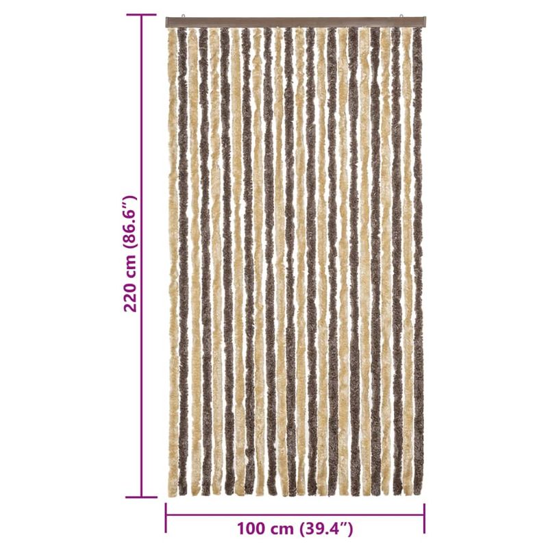 Casa si Gradina - Textile si covoare - Rulouri si jaluzele - Perdea pentru insecte, maro inchis si bej, 100x220 cm, chenille - Infinity.ro