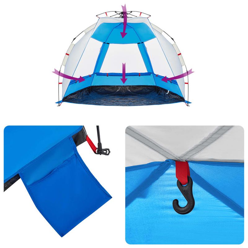 Sport si Outdoor - Camping - Corturi camping - Cort camping 2 persoane albastru azur impermeabil setare rapida - Infinity.ro
