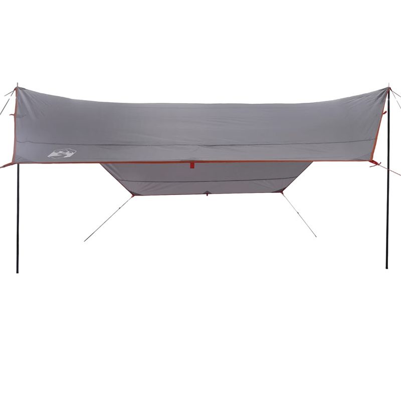 Sport si Outdoor - Camping - Copertine si adaposturi - Prelata de camping gri/portocaliu, 430x380x210 cm, impermeabila, material tafta - Infinity.ro