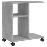 Casa si Gradina - Mobilier - Mese si birouri - Mese living - Masa laterala cu roti, gri beton, 50x30x55 cm, PAL - Infinity.ro