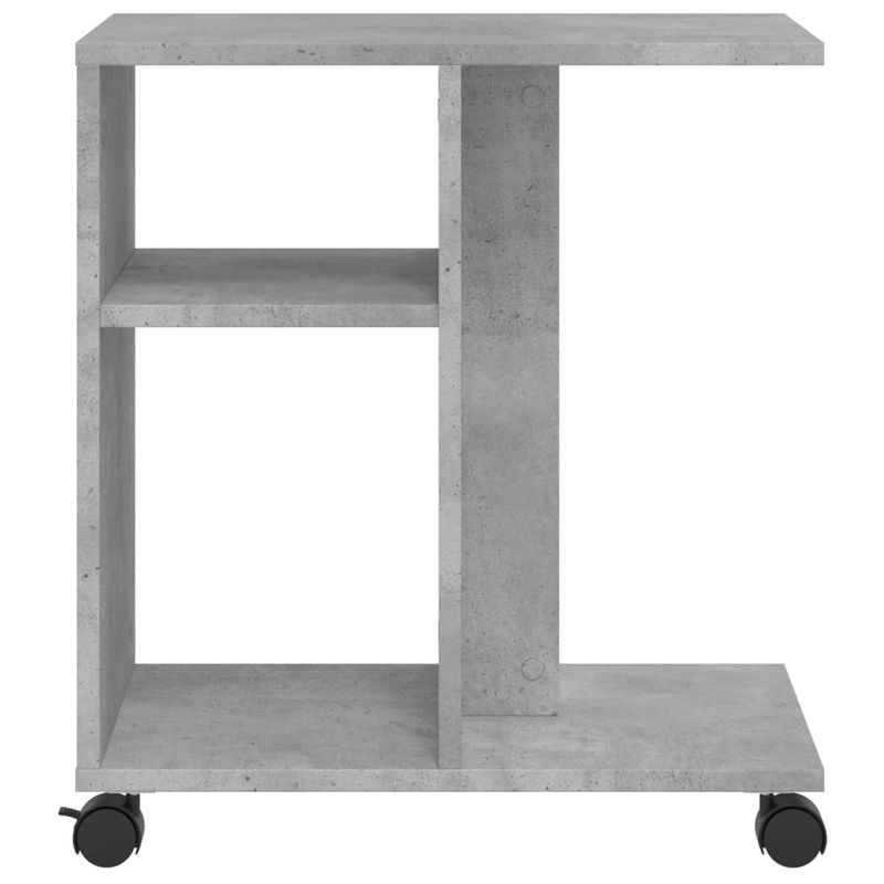 Casa si Gradina - Mobilier - Mese si birouri - Mese living - Masa laterala cu roti, gri beton, 50x30x55 cm, PAL - Infinity.ro