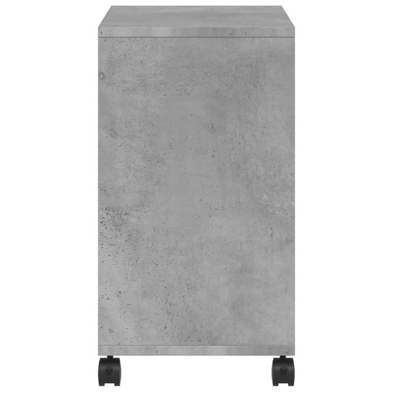 Casa si Gradina - Mobilier - Mese si birouri - Mese living - Masa laterala cu roti, gri beton, 50x30x55 cm, PAL - Infinity.ro