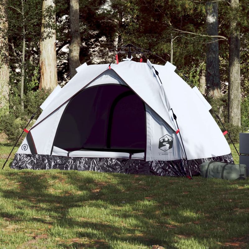 Sport si Outdoor - Camping - Corturi camping - Cort de camping 2 persoane, alb opac, setare rapida, tesatura - Infinity.ro