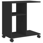 Casa si Gradina - Mobilier - Mese si birouri - Mese living - Masa laterala cu roti, negru, 50x30x55 cm, lemn prelucrat - Infinity.ro