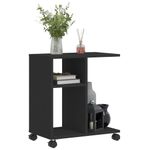 Casa si Gradina - Mobilier - Mese si birouri - Mese living - Masa laterala cu roti, negru, 50x30x55 cm, lemn prelucrat - Infinity.ro