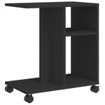 Casa si Gradina - Mobilier - Mese si birouri - Mese living - Masa laterala cu roti, negru, 50x30x55 cm, lemn prelucrat - Infinity.ro