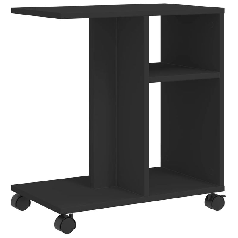 Casa si Gradina - Mobilier - Mese si birouri - Mese living - Masa laterala cu roti, negru, 50x30x55 cm, lemn prelucrat - Infinity.ro