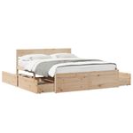 Casa si Gradina - Mobilier - Paturi si accesorii - Paturi - Cadru de pat cu sertare, 150x200 cm, lemn masiv pin - Infinity.ro