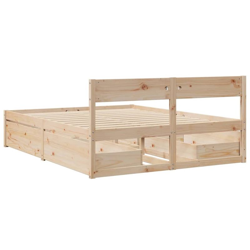 Casa si Gradina - Mobilier - Paturi si accesorii - Paturi - Cadru de pat cu sertare, 150x200 cm, lemn masiv pin - Infinity.ro