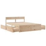 Casa si Gradina - Mobilier - Paturi si accesorii - Paturi - Cadru de pat cu sertare, 150x200 cm, lemn masiv pin - Infinity.ro