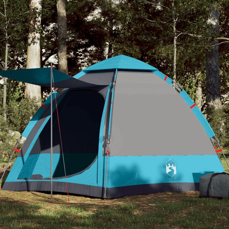 Sport si Outdoor - Camping - Corturi camping - Cort de camping cabana 4 persoane albastru cu eliberare rapida - Infinity.ro