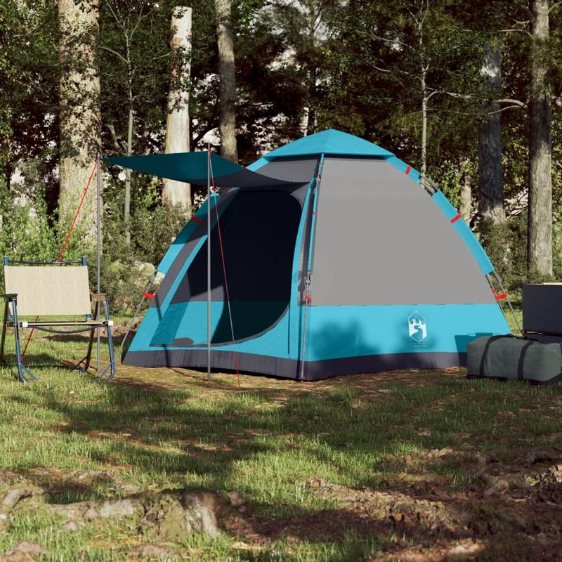Sport si Outdoor - Camping - Corturi camping - Cort de camping cabana 4 persoane albastru cu eliberare rapida - Infinity.ro