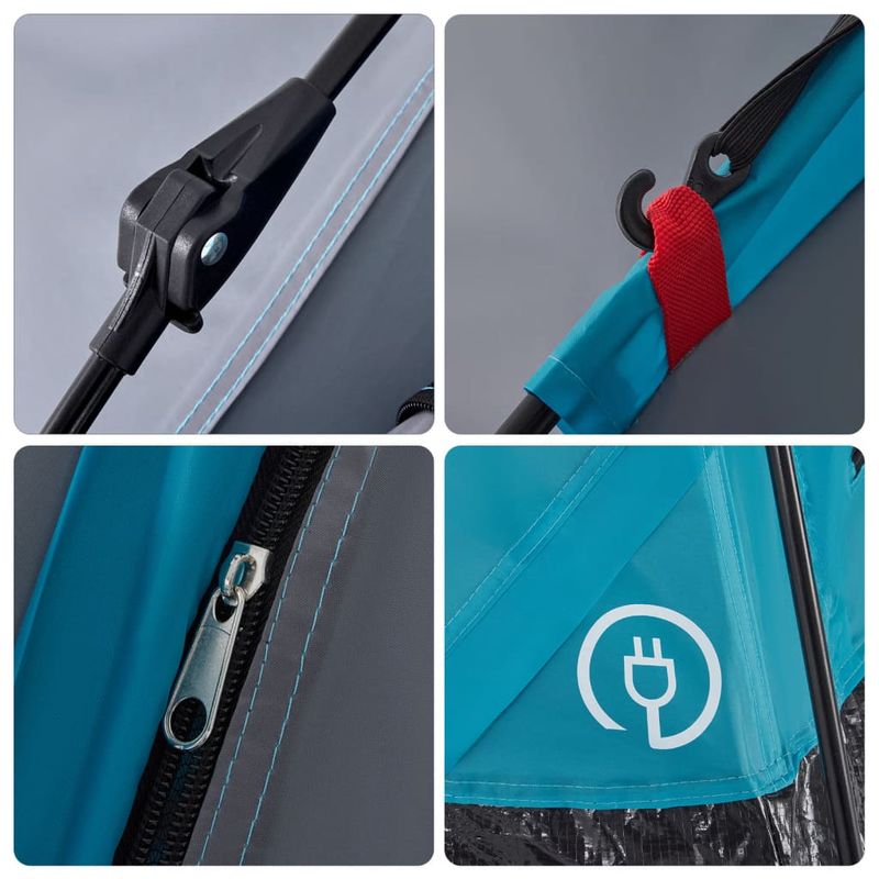 Sport si Outdoor - Camping - Corturi camping - Cort de camping cabana 4 persoane albastru cu eliberare rapida - Infinity.ro