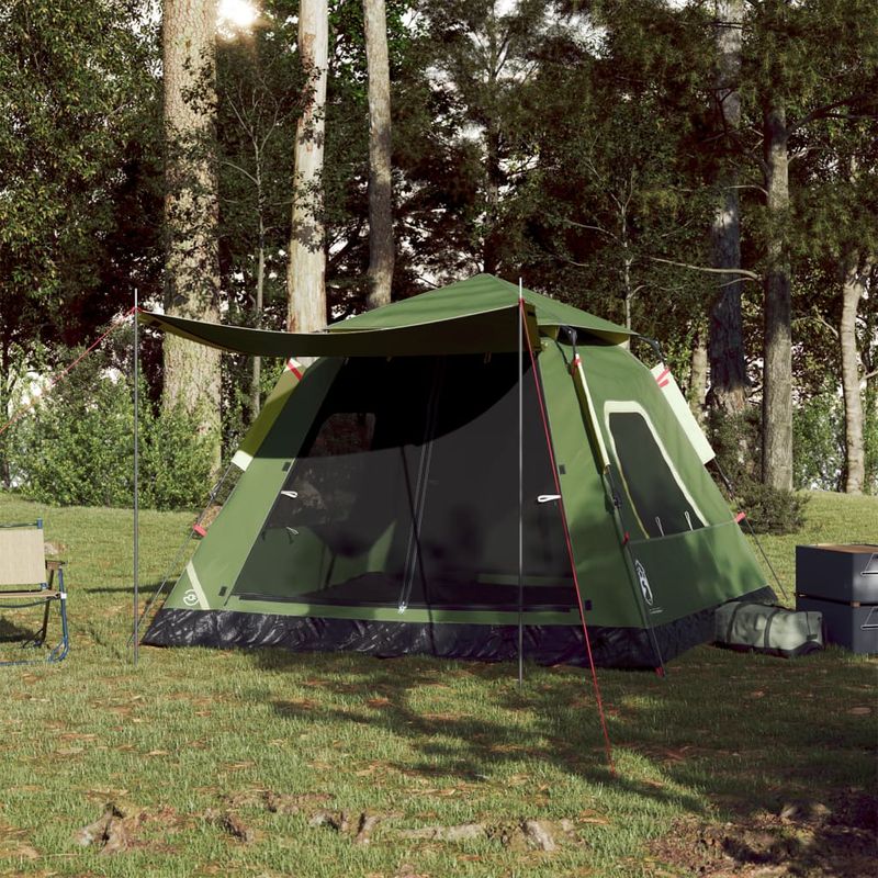 Sport si Outdoor - Camping - Corturi camping - Cort de camping cupola 5 persoane, setare rapida, verde - Infinity.ro