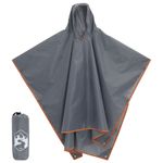 Sport si Outdoor - Camping - Accesorii camping si drumetii - Poncho ploaie cu gluga design 2 in 1 gri/portocaliu 223x145 cm - Infinity.ro